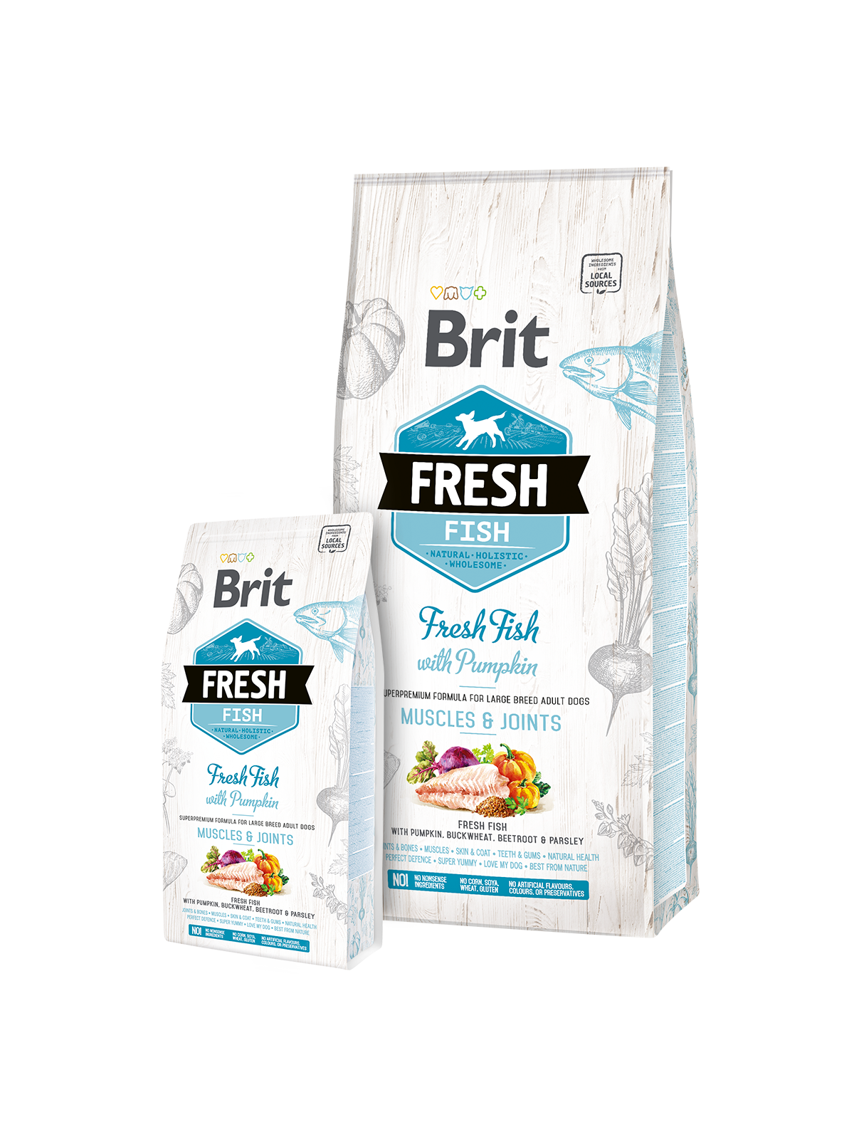 Brit Fresh Fish with Pumpkin Adult Large Muscles & Joints 2,5kg
