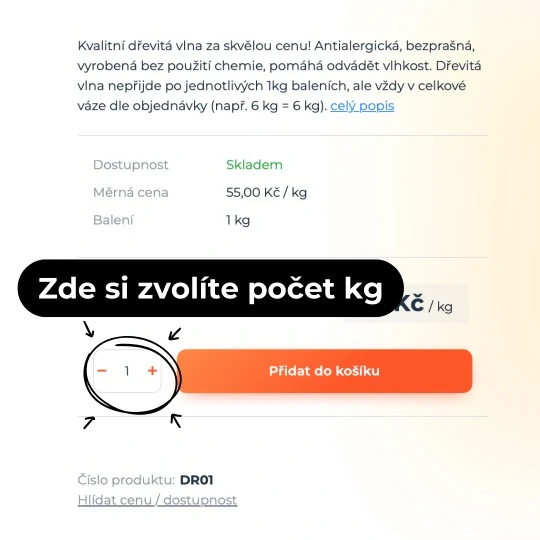 Dřevitá vlna - ZADEJ KOLIK KG CHCEŠ