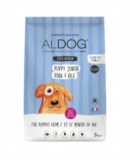 Aldog Puppy Junior Pork Rice Medium 3 kg - pro štěňata